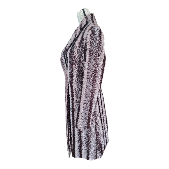 Samuel Dong Golden Brown Sheared Faux Fur Double Breasted Long Jacket S - Picture 5 of 9